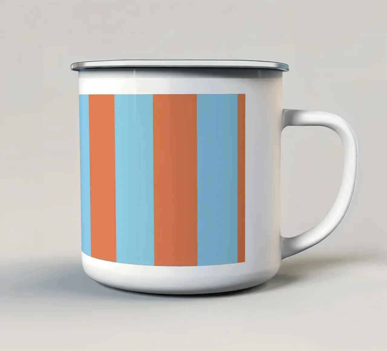 Stripes Cool Orange tazza in smalto da Studio ROSAGRAU