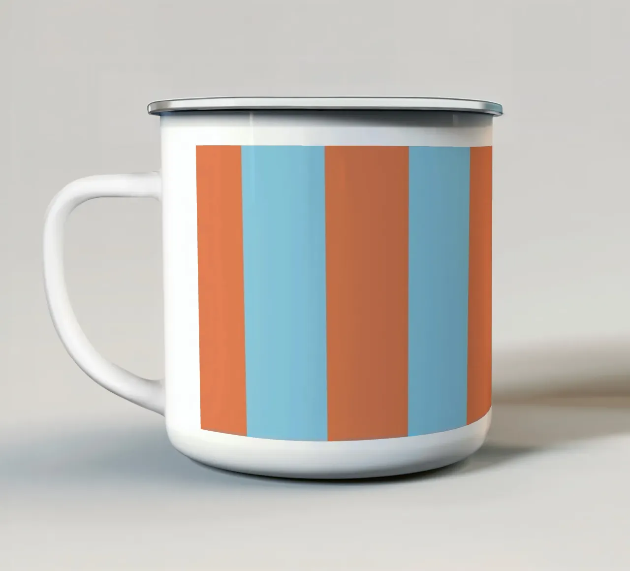 Stripes Cool Orange tazza in smalto da Studio ROSAGRAU