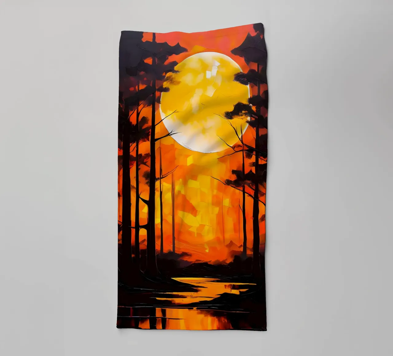 Foresta al chiaro di luna asciugamano da bagno da Artistic-shop