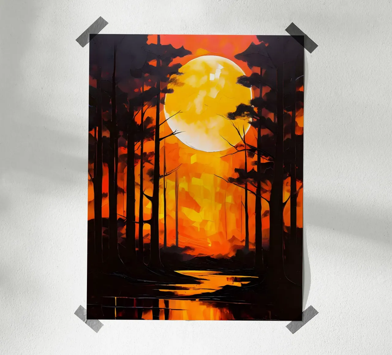 Foresta al chiaro di luna poster da Artistic-shop