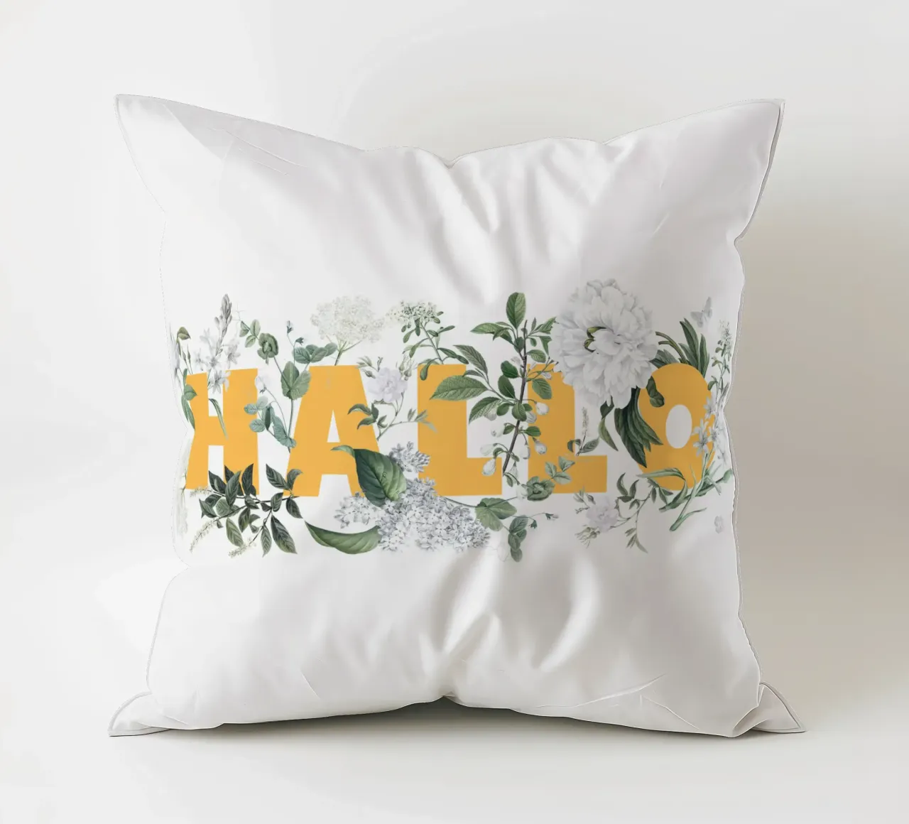 Ciao Fiori e Insetti Giallo Bianco cuscino da Studio Frances M