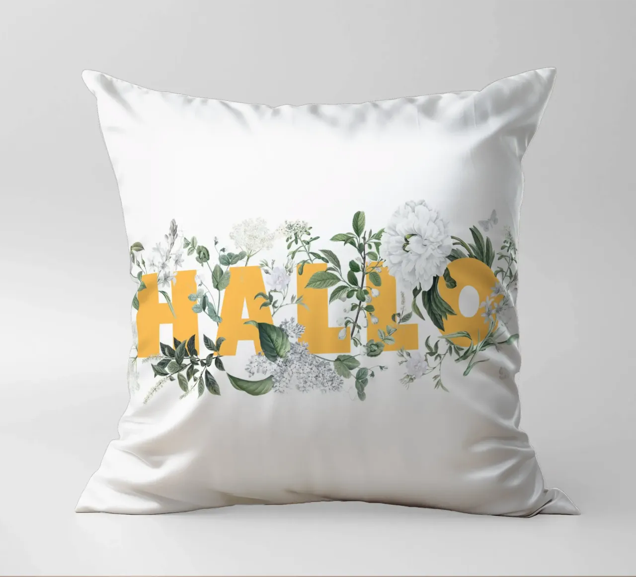 Ciao Fiori e Insetti Giallo Bianco cuscino da Studio Frances M