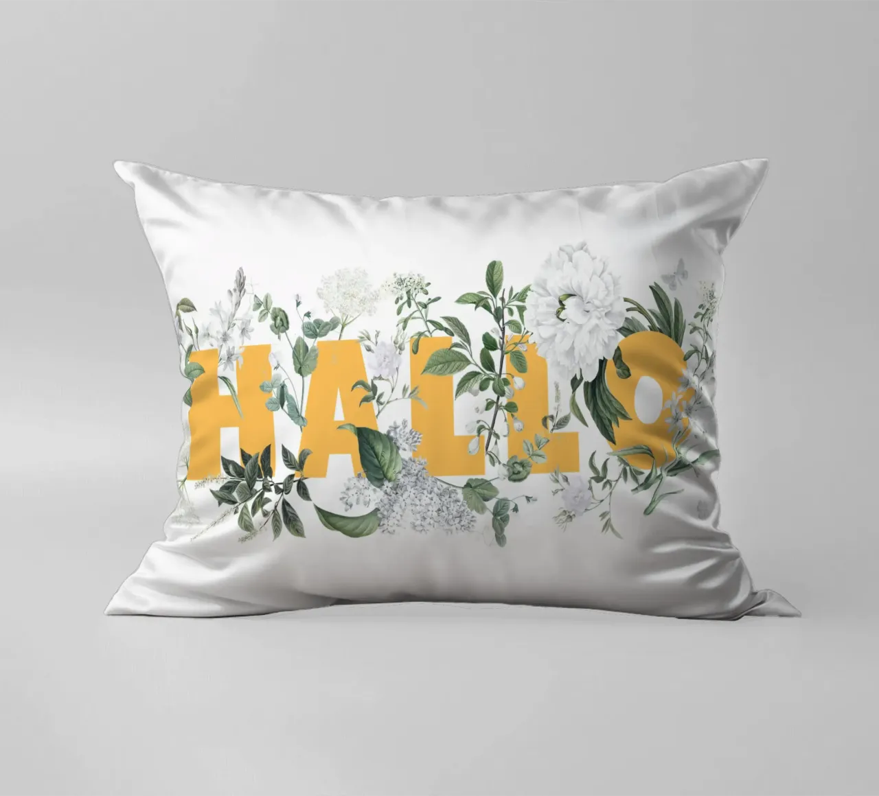 Ciao Fiori e Insetti Giallo Bianco cuscino da Studio Frances M