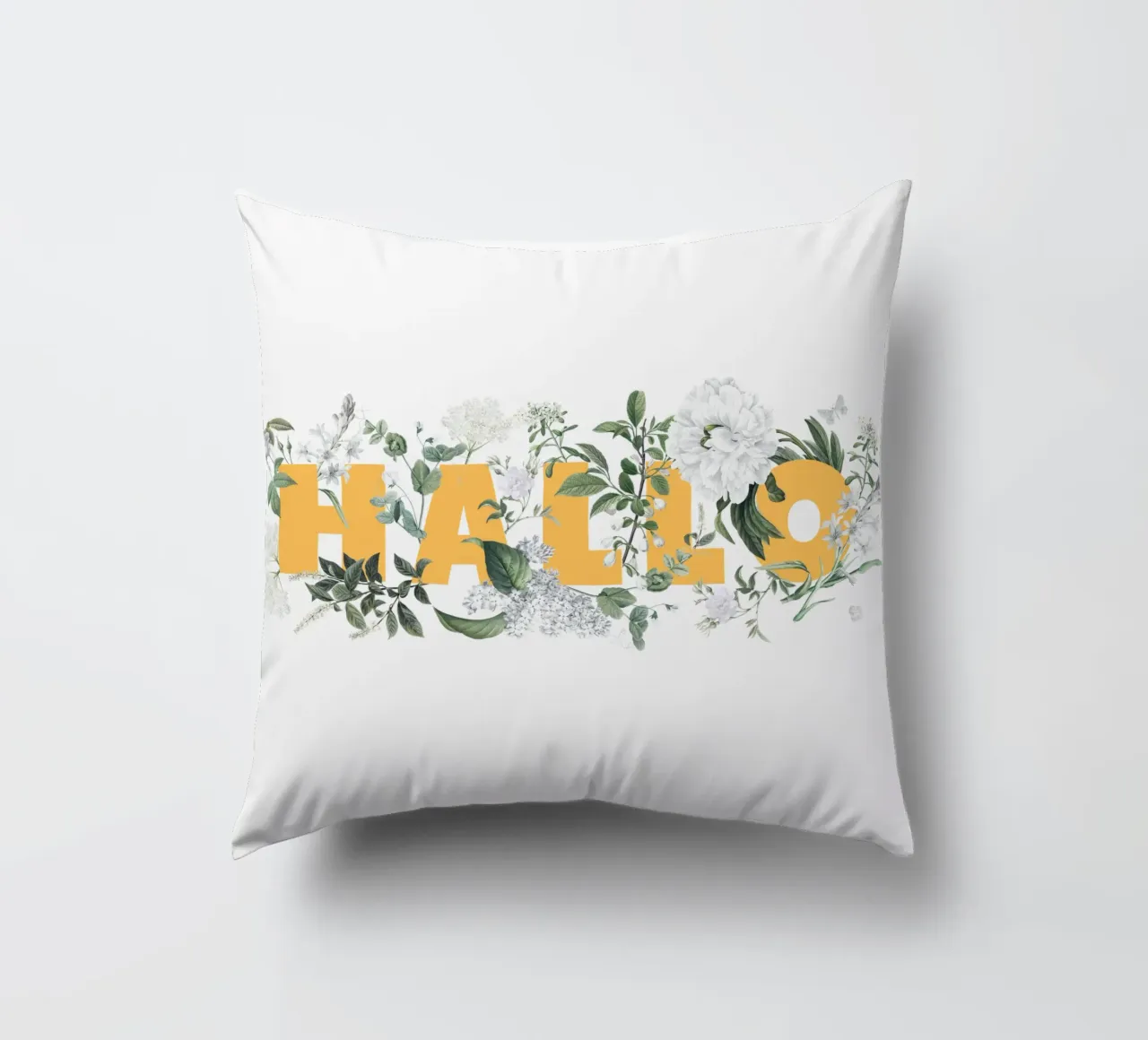 Ciao Fiori e Insetti Giallo Bianco cuscino da Studio Frances M