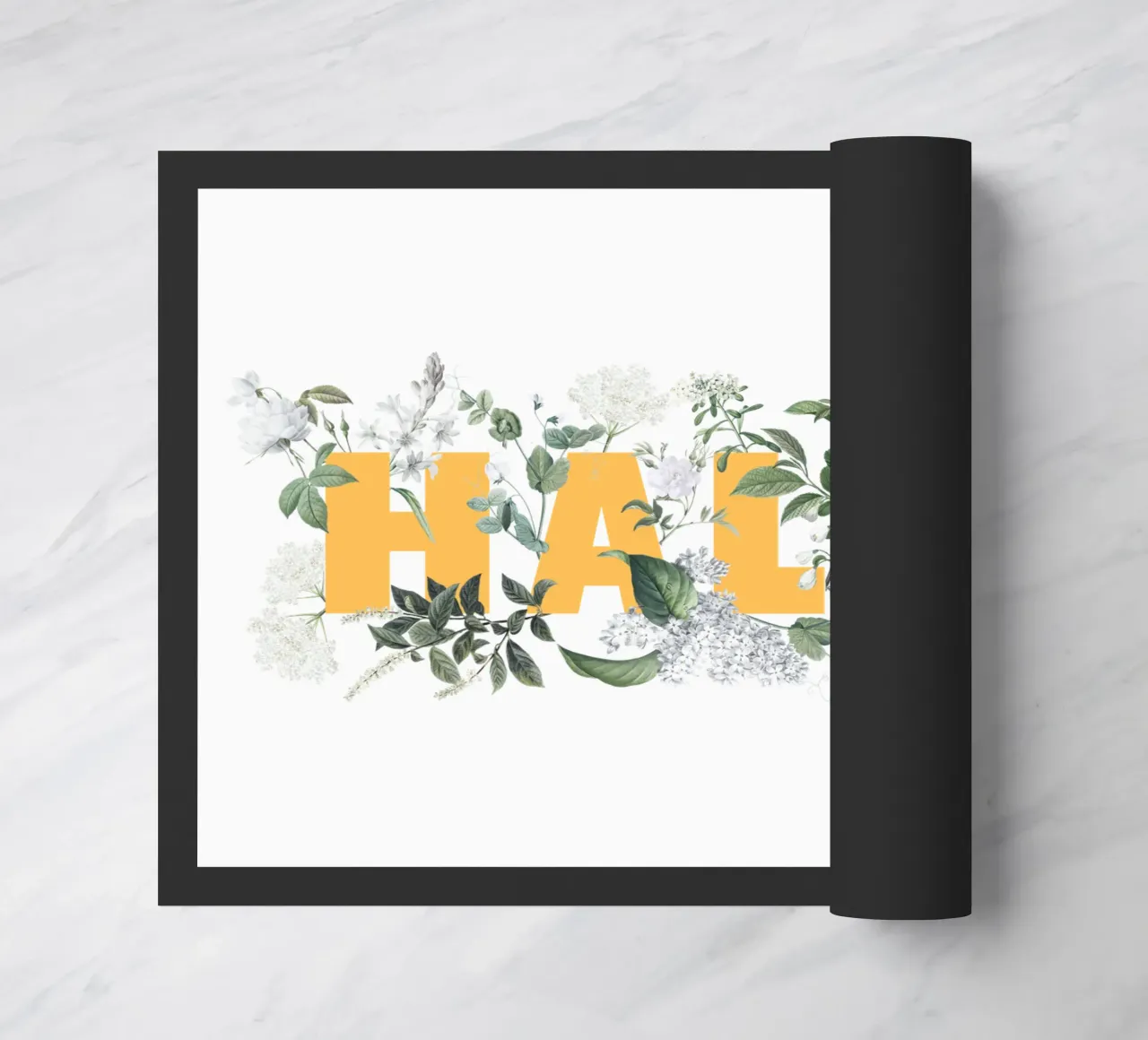 Ciao Fiori e Insetti Giallo Bianco zerbino da Studio Frances M