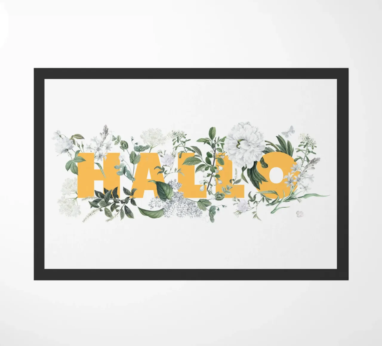 Ciao Fiori e Insetti Giallo Bianco zerbino da Studio Frances M