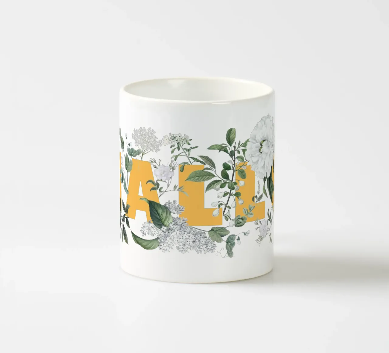 Ciao Fiori e Insetti Giallo Bianco tazza in ceramica da Studio Frances M