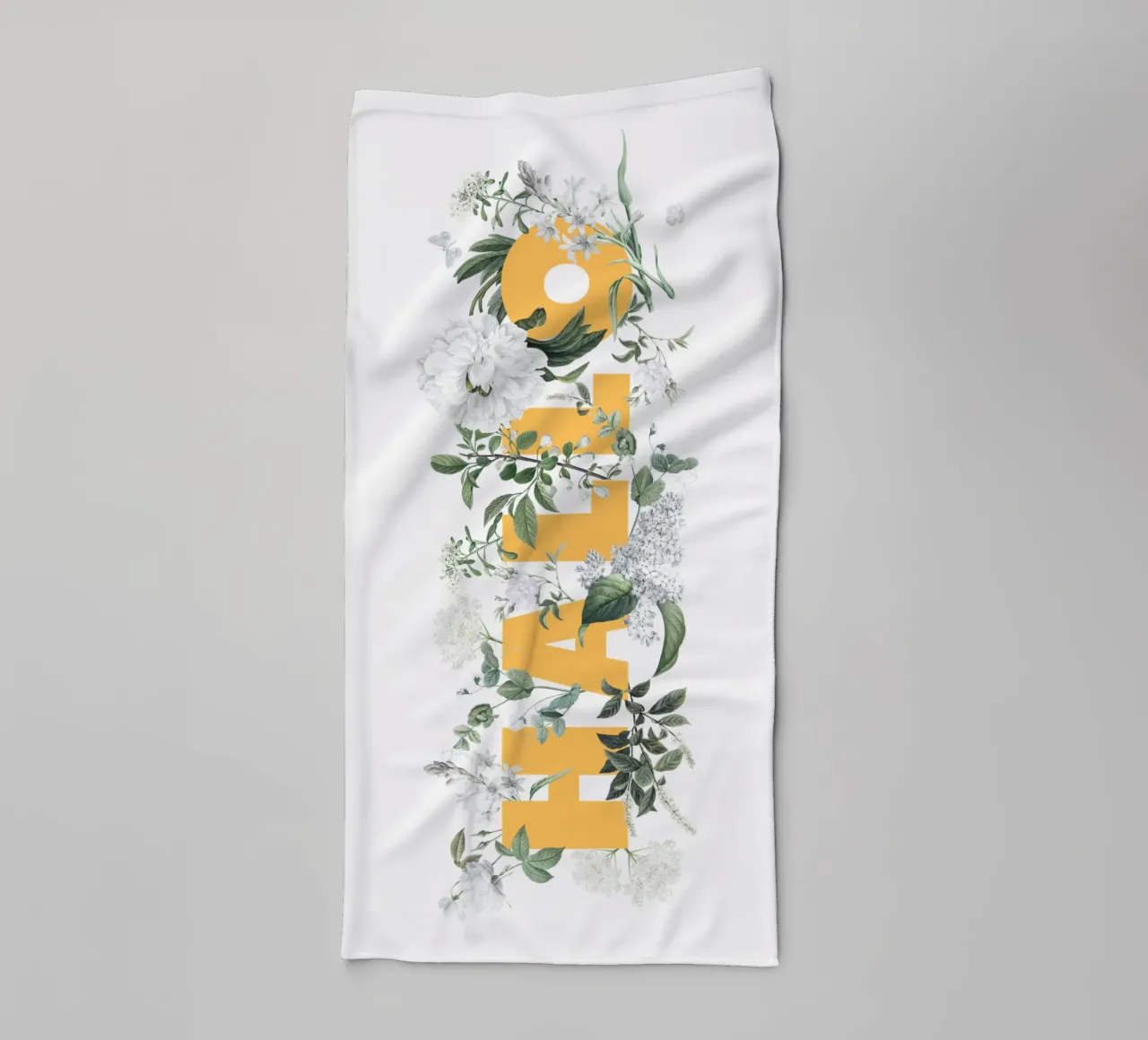 Ciao Fiori e Insetti Giallo Bianco asciugamano da bagno da Studio Frances M