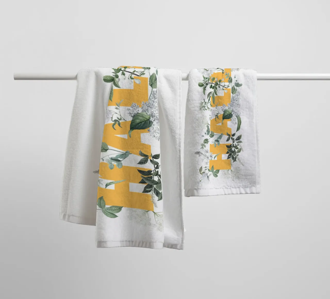 Ciao Fiori e Insetti Giallo Bianco asciugamano da bagno da Studio Frances M