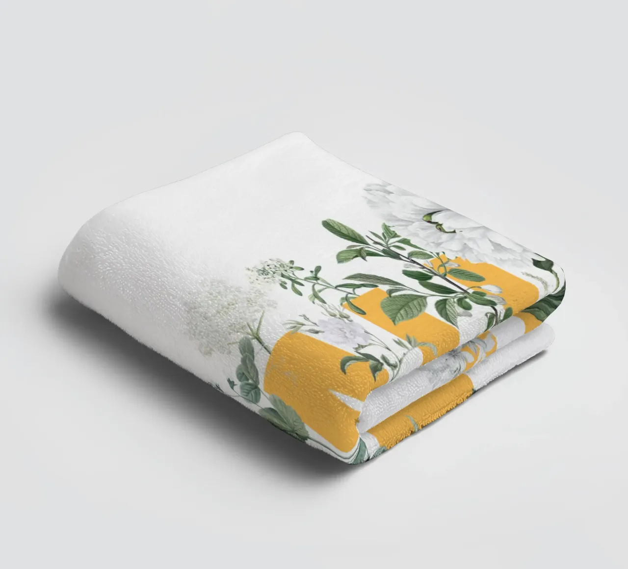 Ciao Fiori e Insetti Giallo Bianco asciugamano da bagno da Studio Frances M