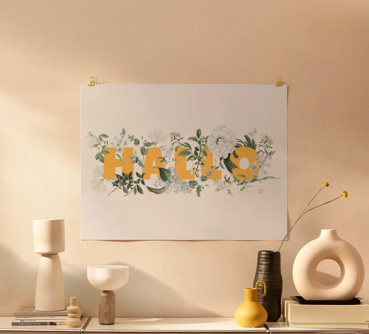 Ciao Fiori e Insetti Giallo Bianco carta hahnemühle da Studio Frances M