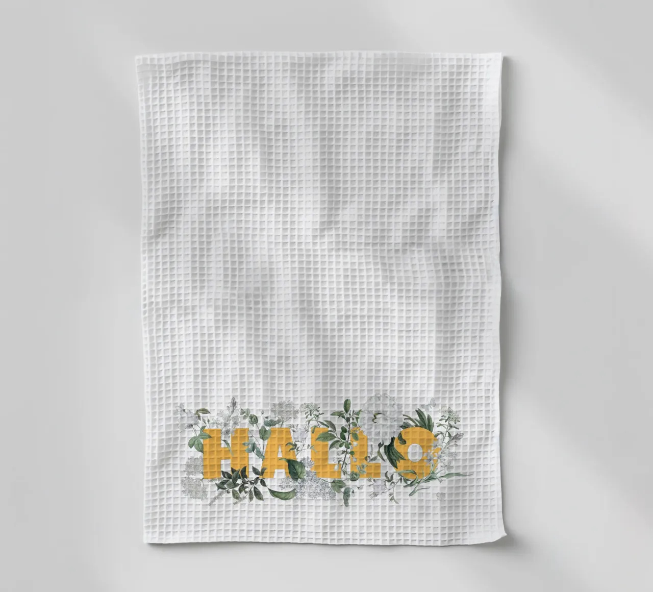 Ciao Fiori e Insetti Giallo Bianco canovaccio da cucina da Studio Frances M