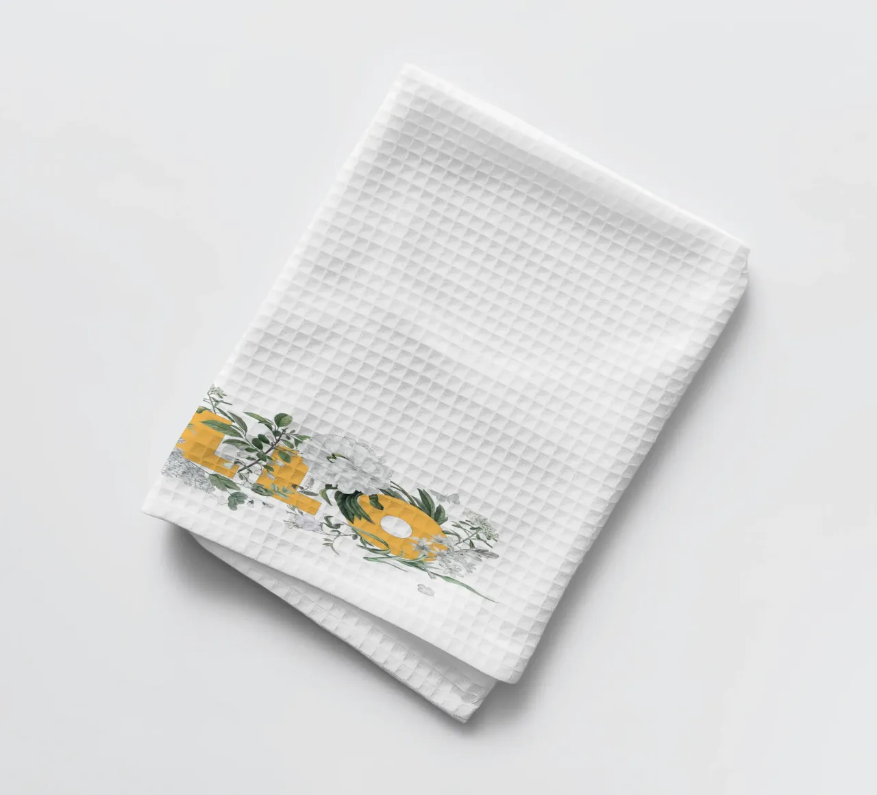Ciao Fiori e Insetti Giallo Bianco canovaccio da cucina da Studio Frances M