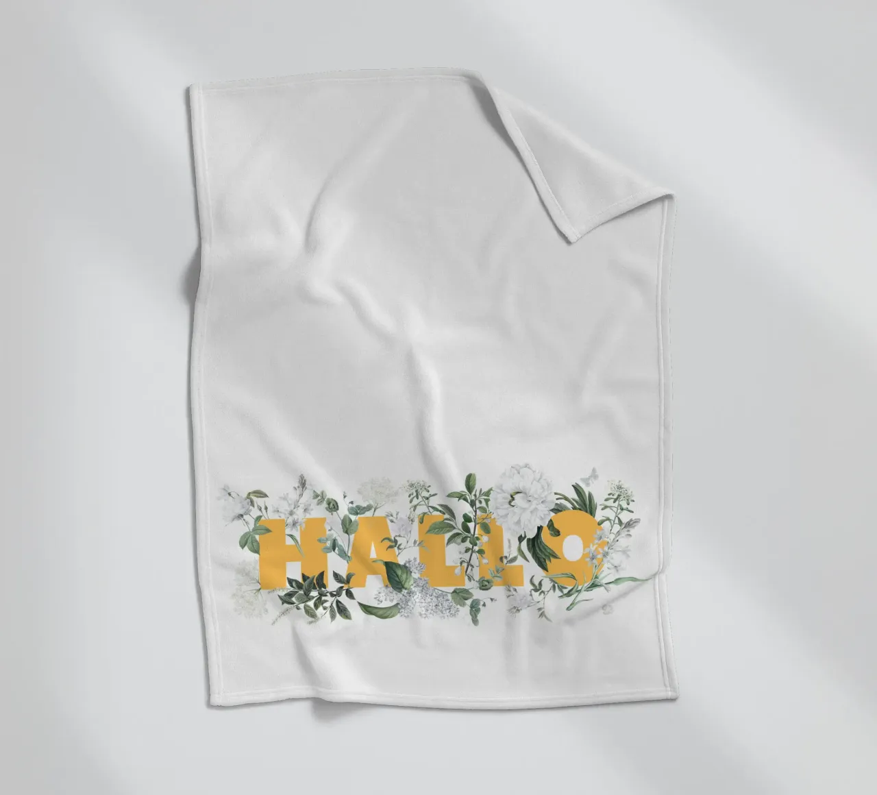Ciao Fiori e Insetti Giallo Bianco coperta in pile da Studio Frances M