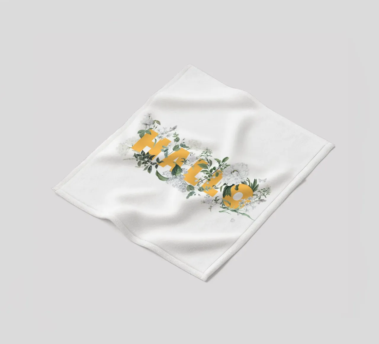 Ciao Fiori e Insetti Giallo Bianco coperta in pile da Studio Frances M