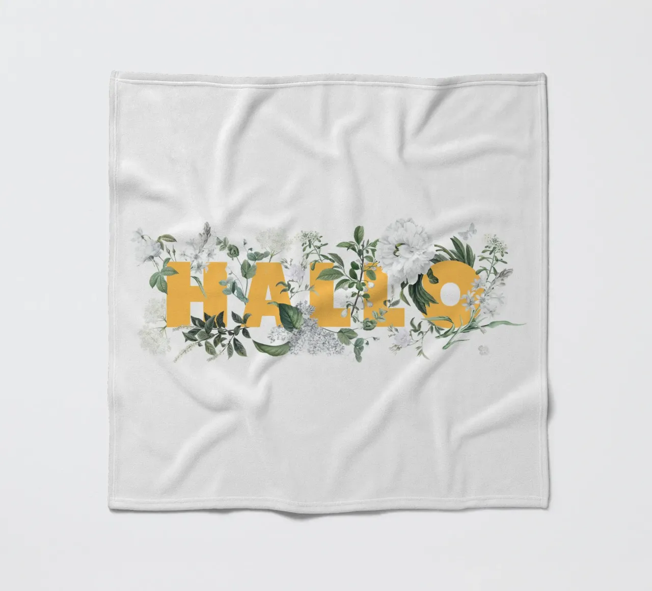 Ciao Fiori e Insetti Giallo Bianco coperta in pile da Studio Frances M