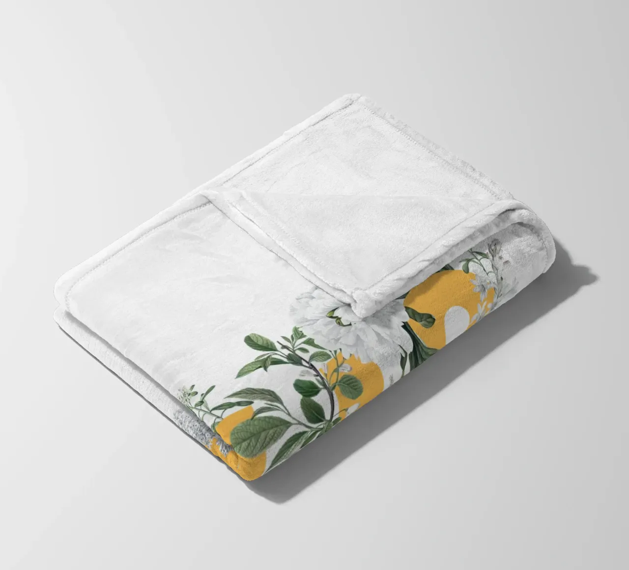 Ciao Fiori e Insetti Giallo Bianco coperta in pile da Studio Frances M