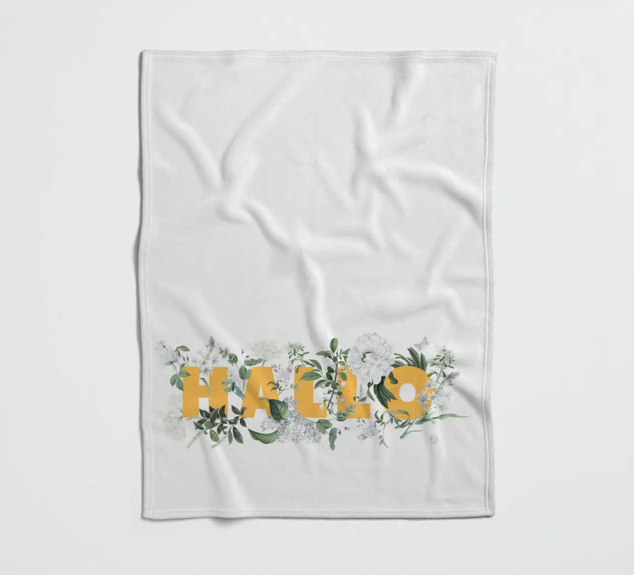 Ciao Fiori e Insetti Giallo Bianco coperta in pile da Studio Frances M