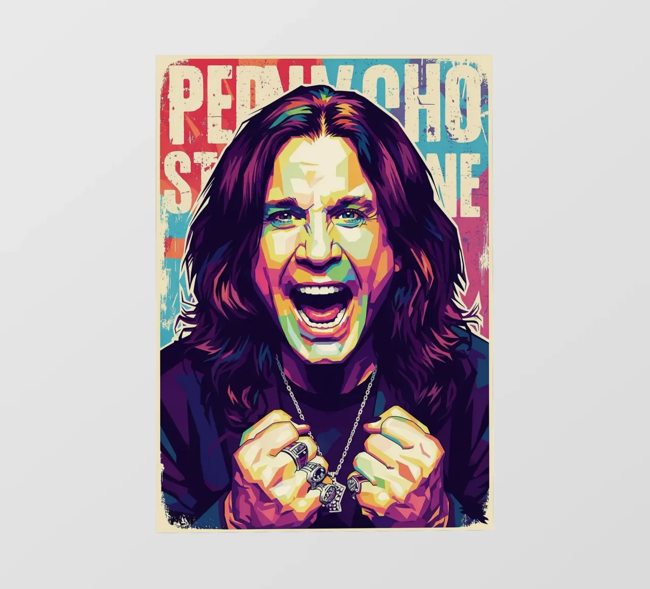 Arte tributo a Ozzy Osbourne telo in pvc da Hantamrata