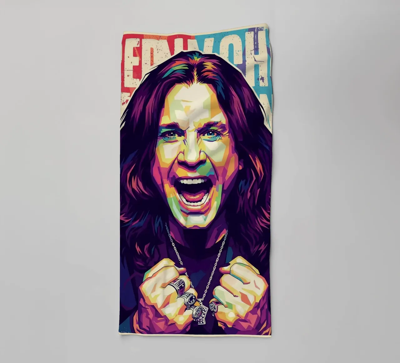 Arte tributo a Ozzy Osbourne asciugamano da bagno da Hantamrata