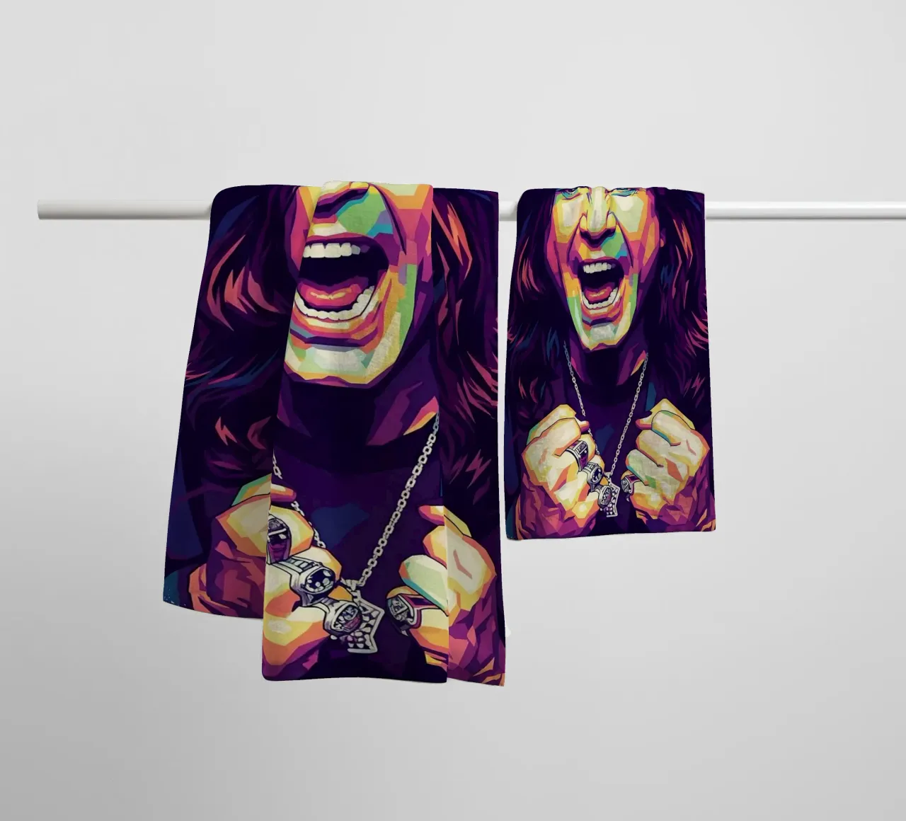 Arte tributo a Ozzy Osbourne asciugamano da bagno da Hantamrata
