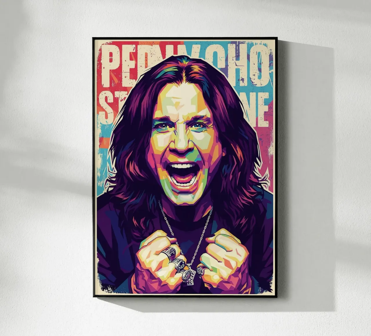 Arte tributo a Ozzy Osbourne plexiglass da Hantamrata