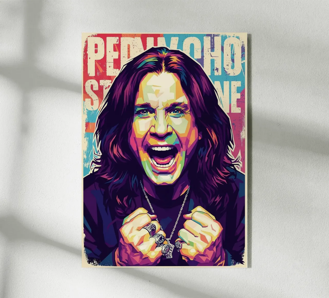 Arte tributo a Ozzy Osbourne plexiglass da Hantamrata