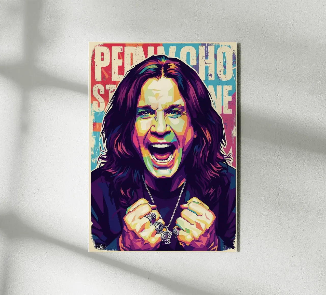Arte tributo a Ozzy Osbourne alluminio dibond da Hantamrata