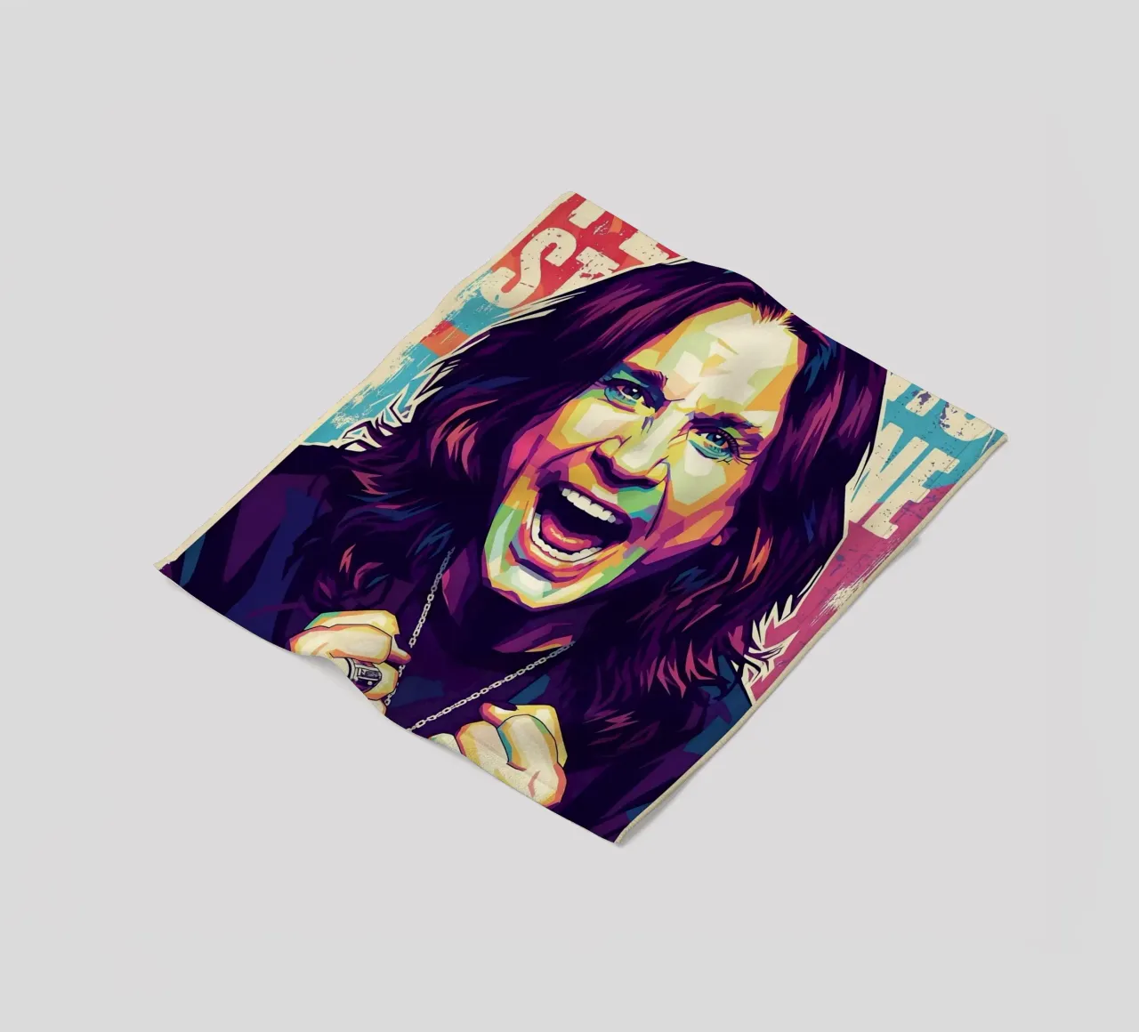 Arte tributo a Ozzy Osbourne coperta in pile da Hantamrata