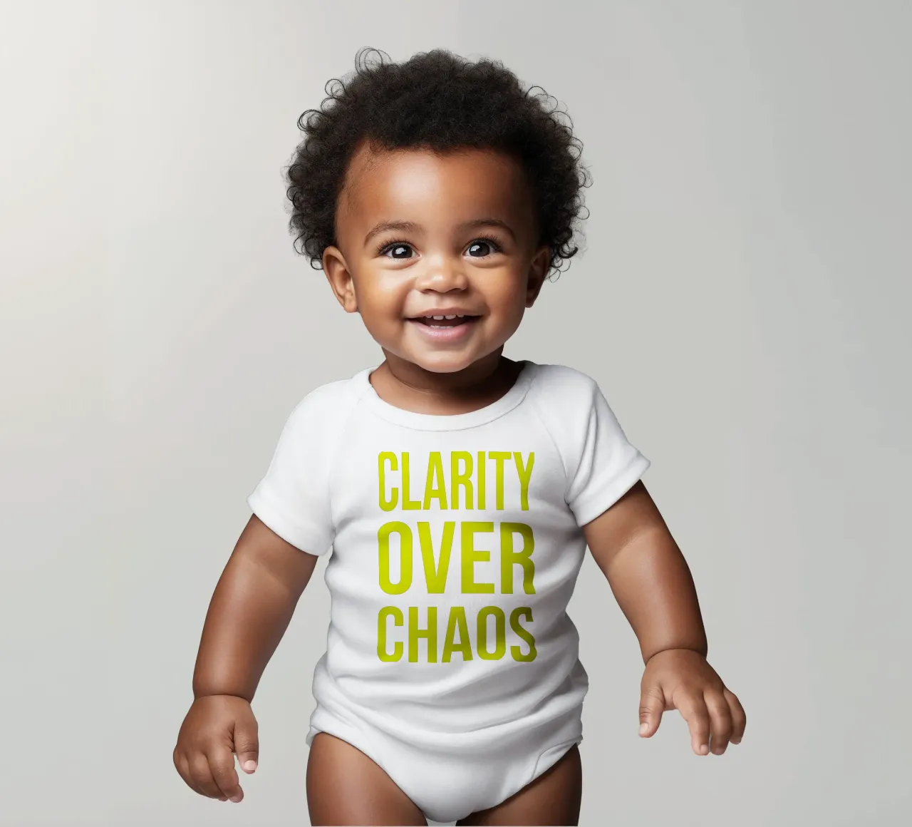 OVER series - bold letters, brave values (5 colors) body neonato maniche corte da FRICKE DESIGN