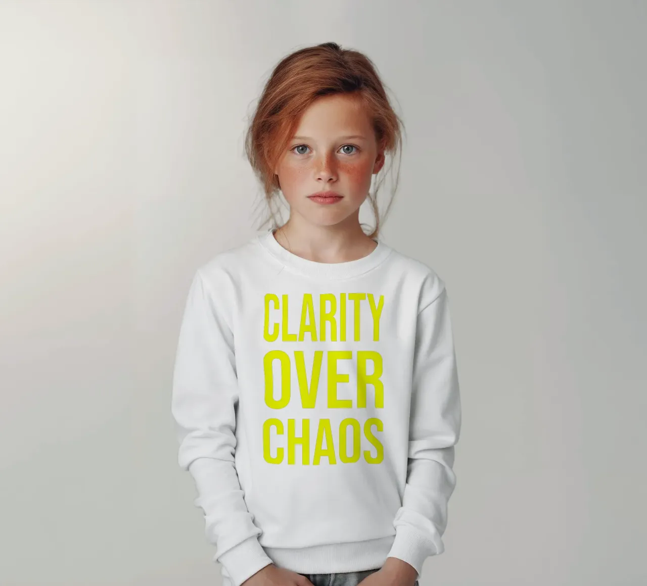 OVER series - bold letters, brave values (5 colors) felpa bambino da FRICKE DESIGN