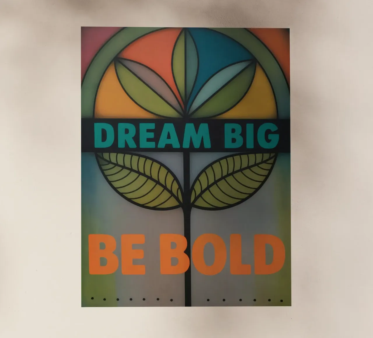 DREAM BIG,  BE BOLD,  Design im Retro Style pellicola backlit da 20 Farben