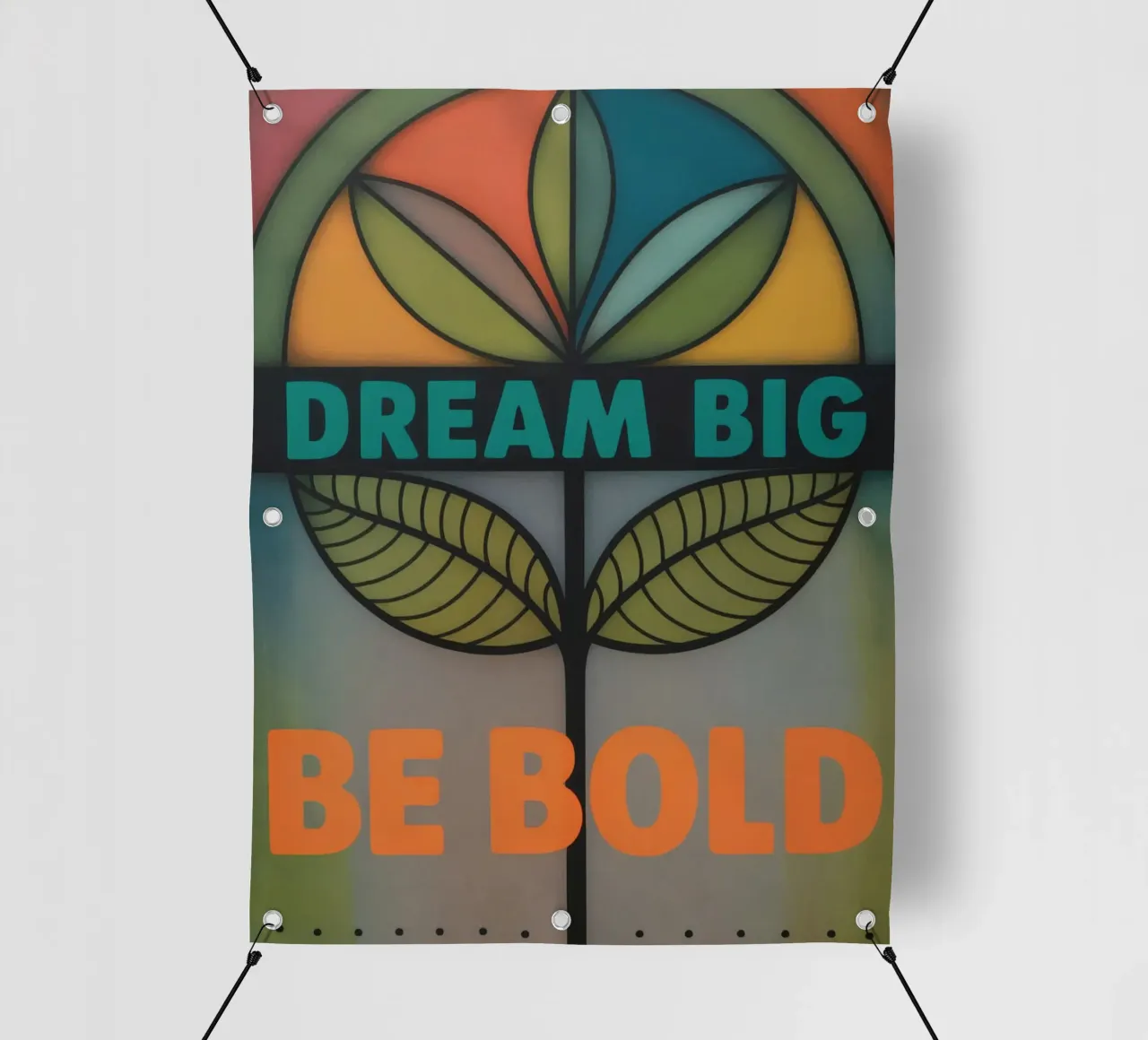 DREAM BIG,  BE BOLD,  Design im Retro Style telo in pvc da 20 Farben