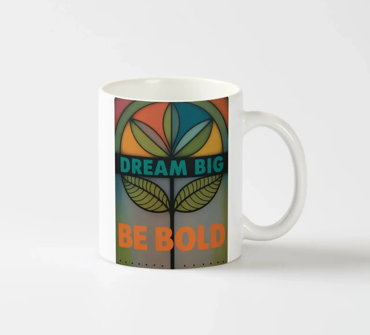 DREAM BIG,  BE BOLD,  Design im Retro Style tazza in ceramica da 20 Farben