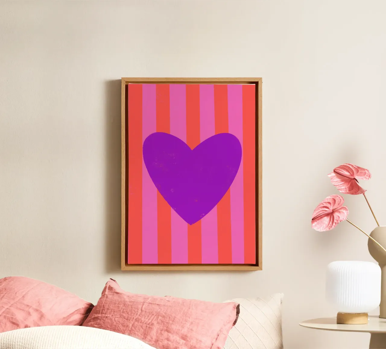 Cuore viola tela da Art House