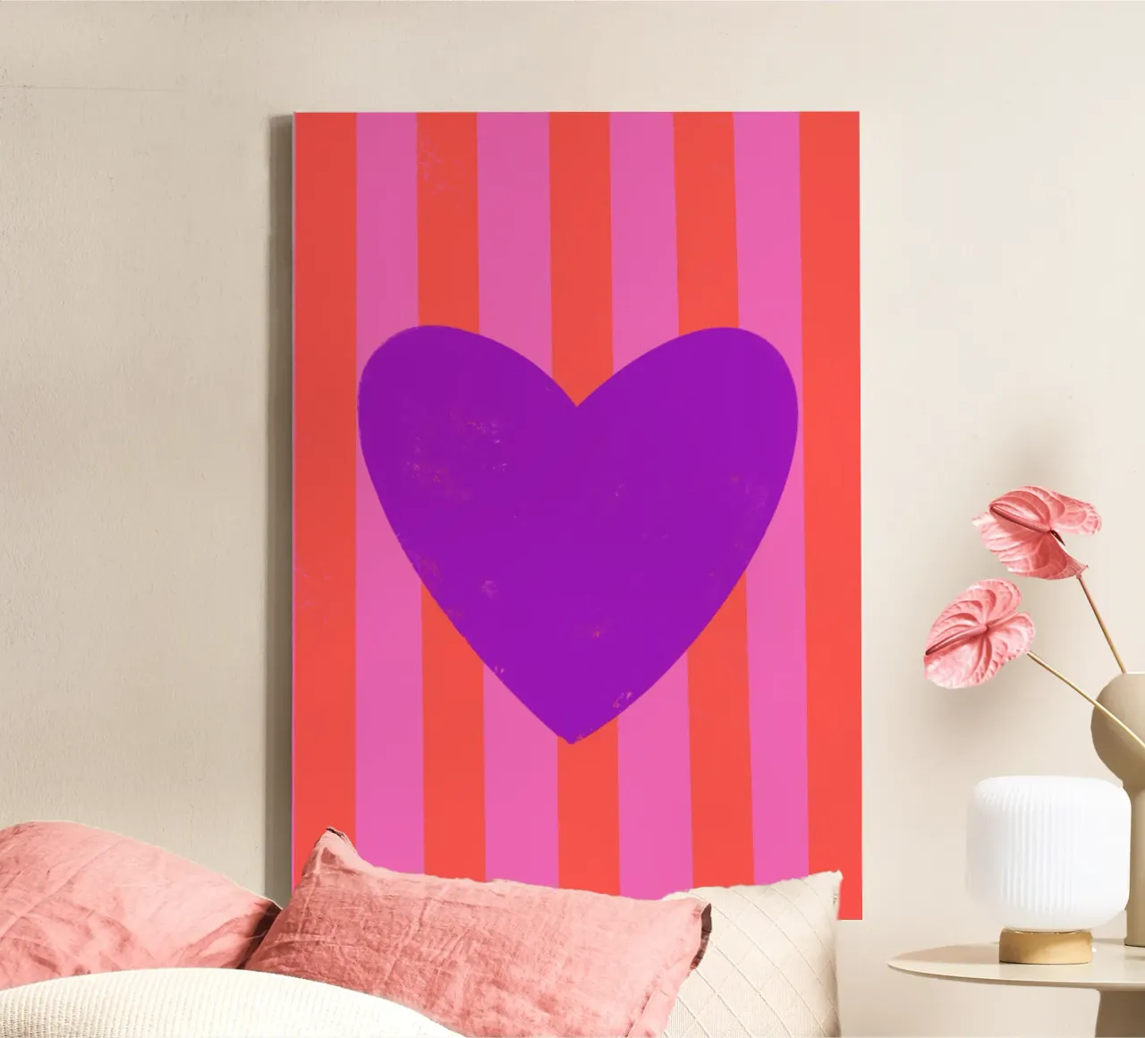 Cuore viola tela da Art House