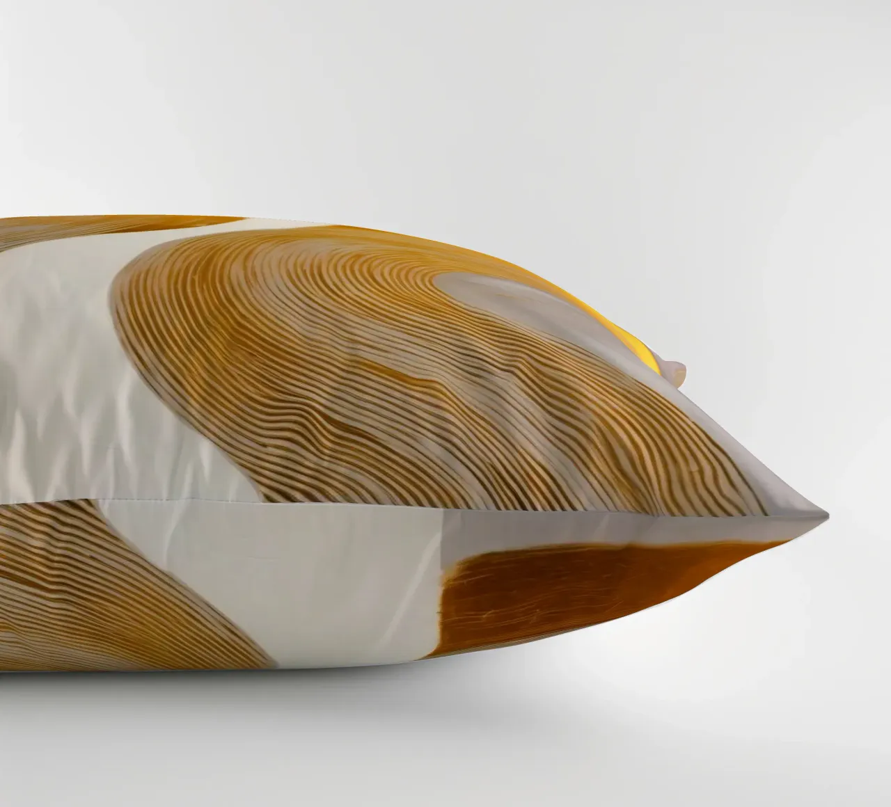 Sinfonie in Weiß und Gold | Abstrakte Malerei Kissen von Autofocus