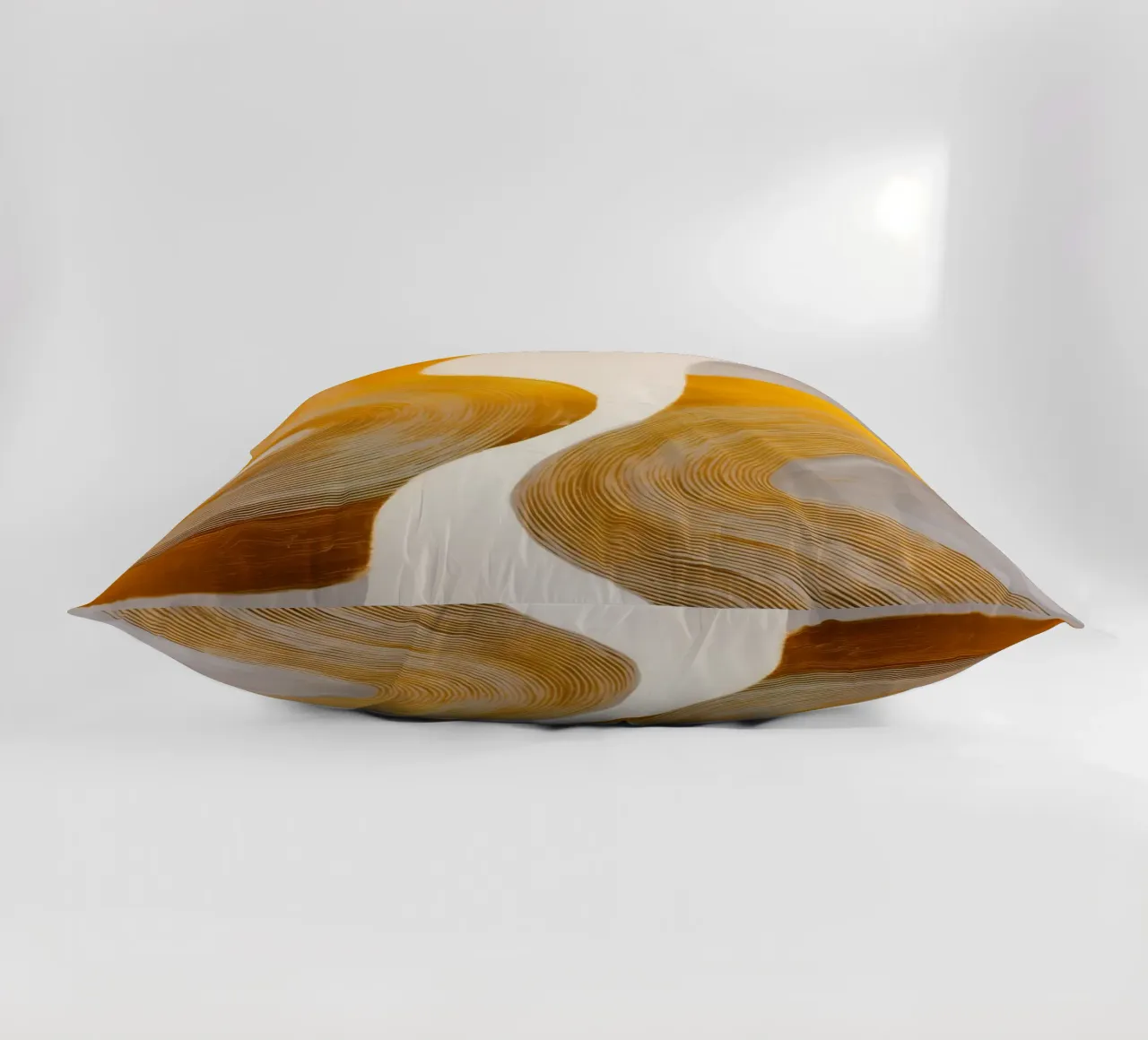 Sinfonie in Weiß und Gold | Abstrakte Malerei Kissen von Autofocus