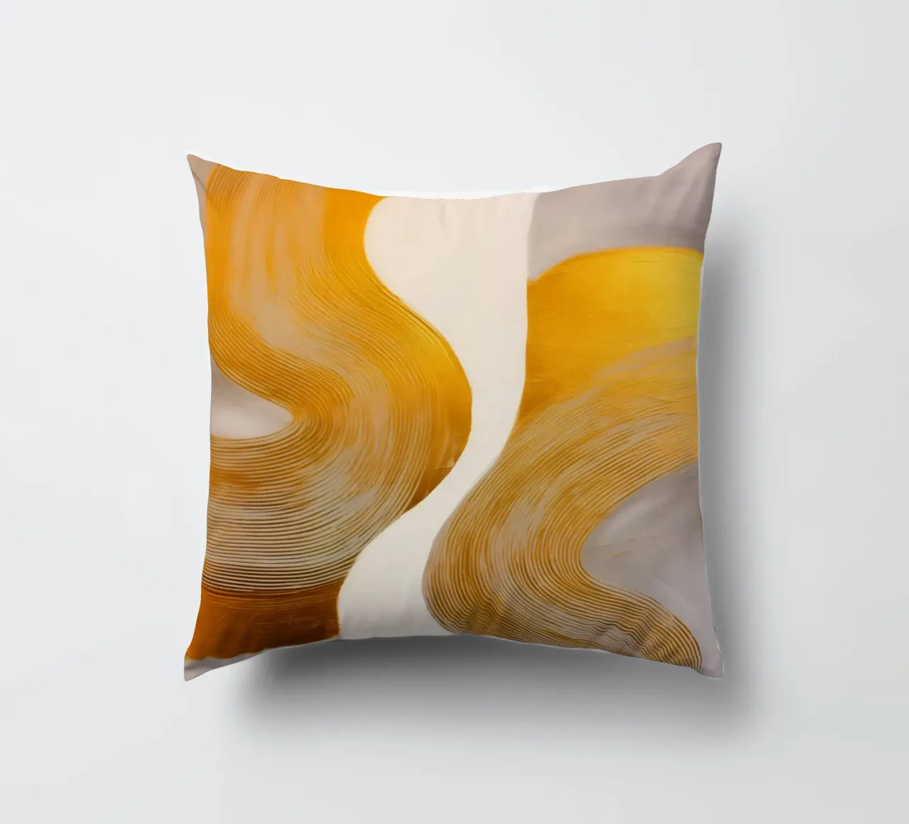 Sinfonie in Weiß und Gold | Abstrakte Malerei Kissen von Autofocus
