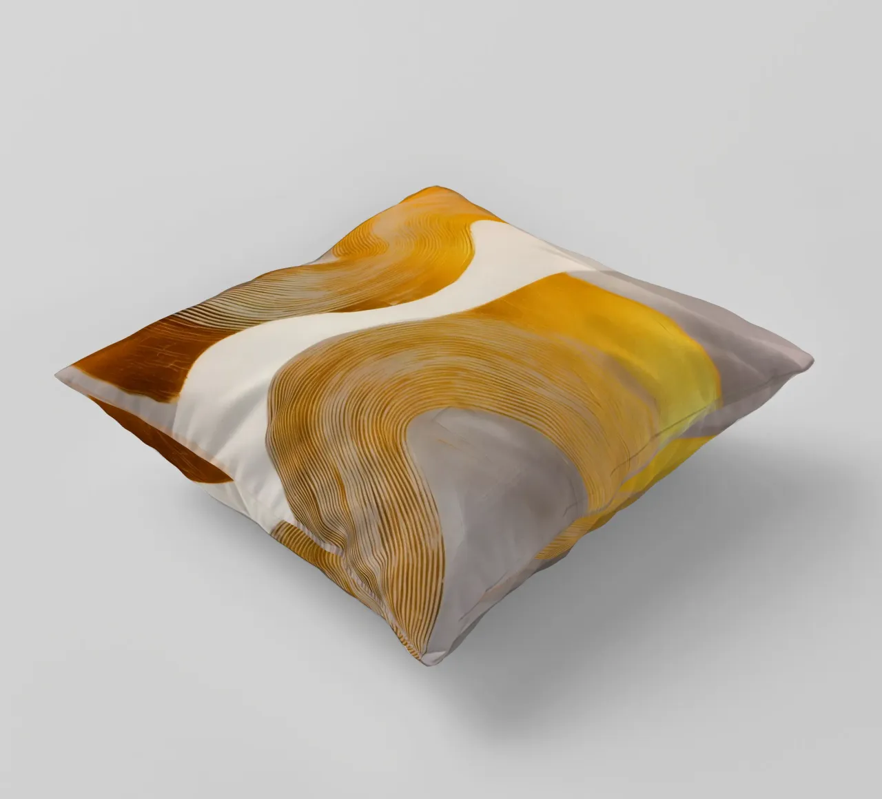 Sinfonie in Weiß und Gold | Abstrakte Malerei Kissen von Autofocus