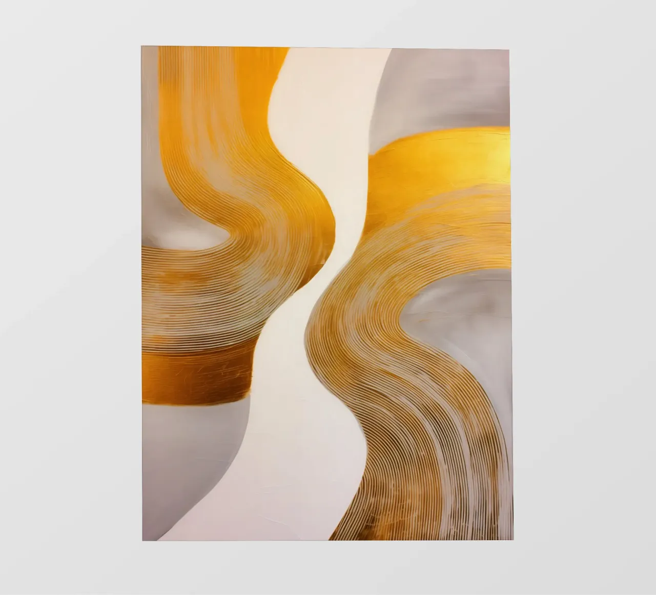Symfonie in Wit en Goud | Abstract Schilderij backlit folie van Autofocus