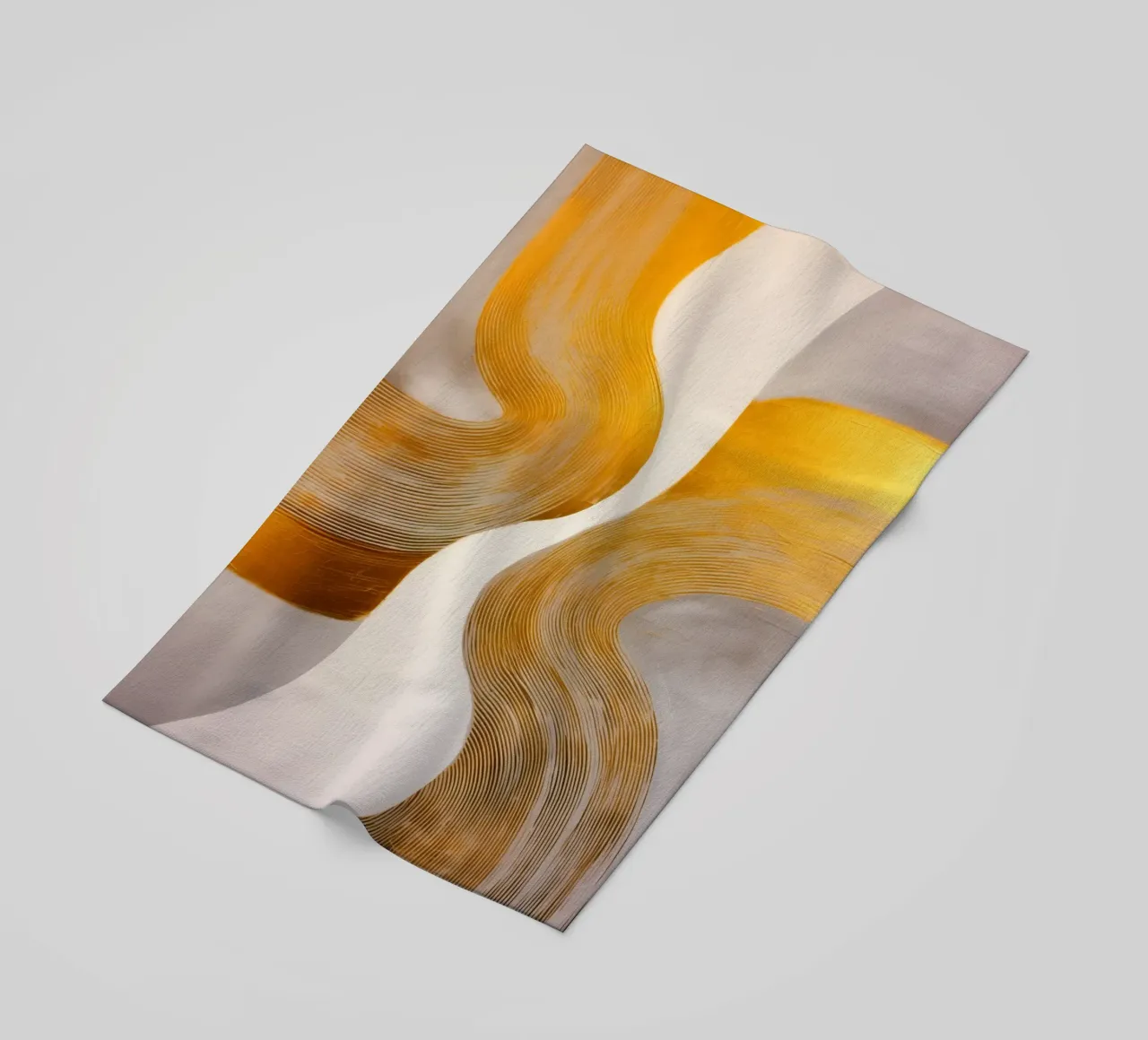 Symfonie in Wit en Goud | Abstract Schilderij strandhanddoek van Autofocus