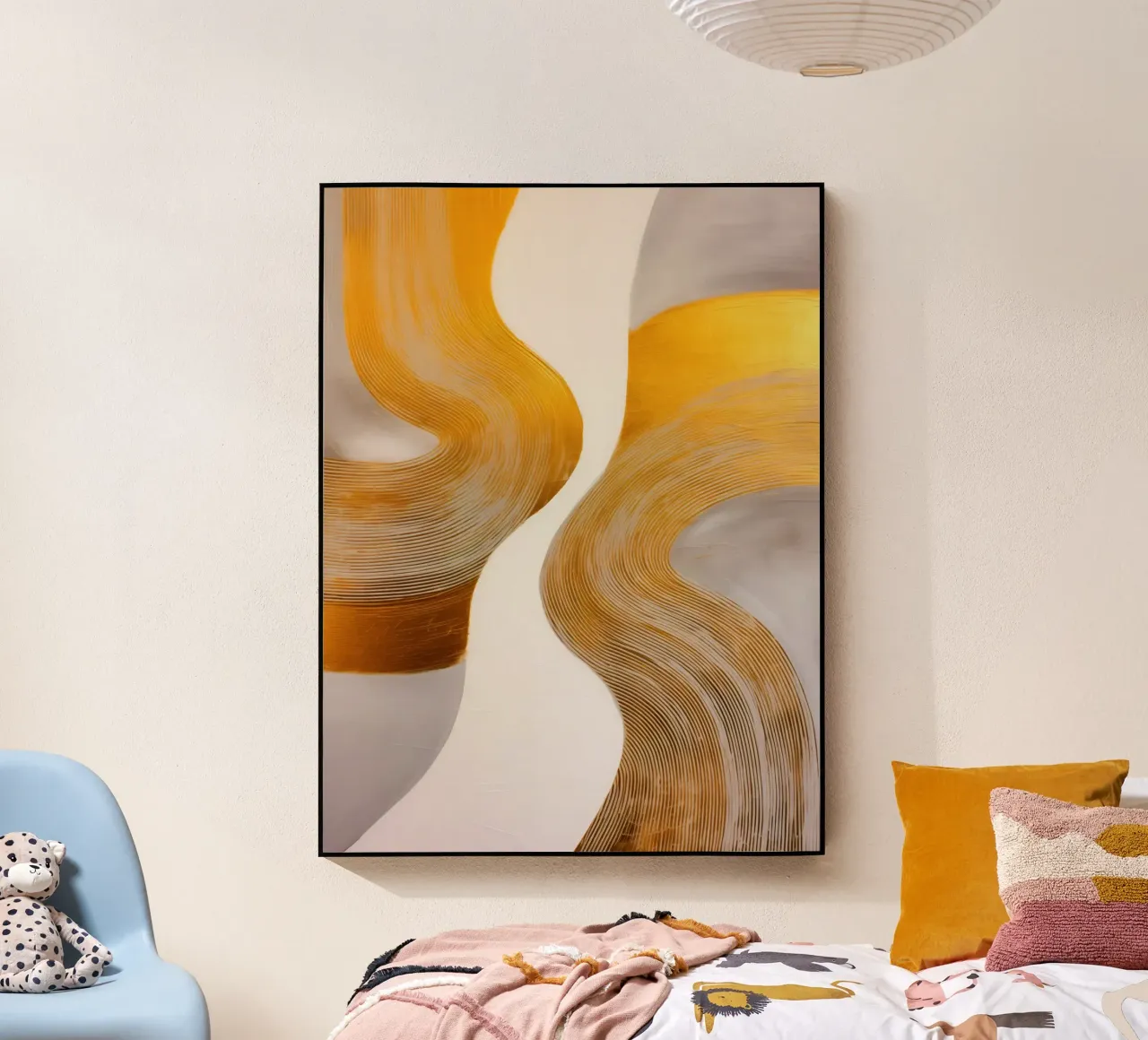Symfonie in Wit en Goud | Abstract Schilderij acryl van Autofocus