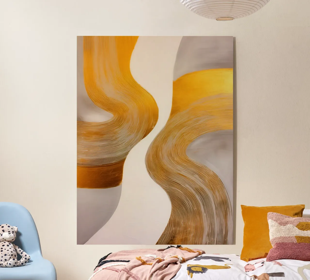 Symfonie in Wit en Goud | Abstract Schilderij acryl van Autofocus