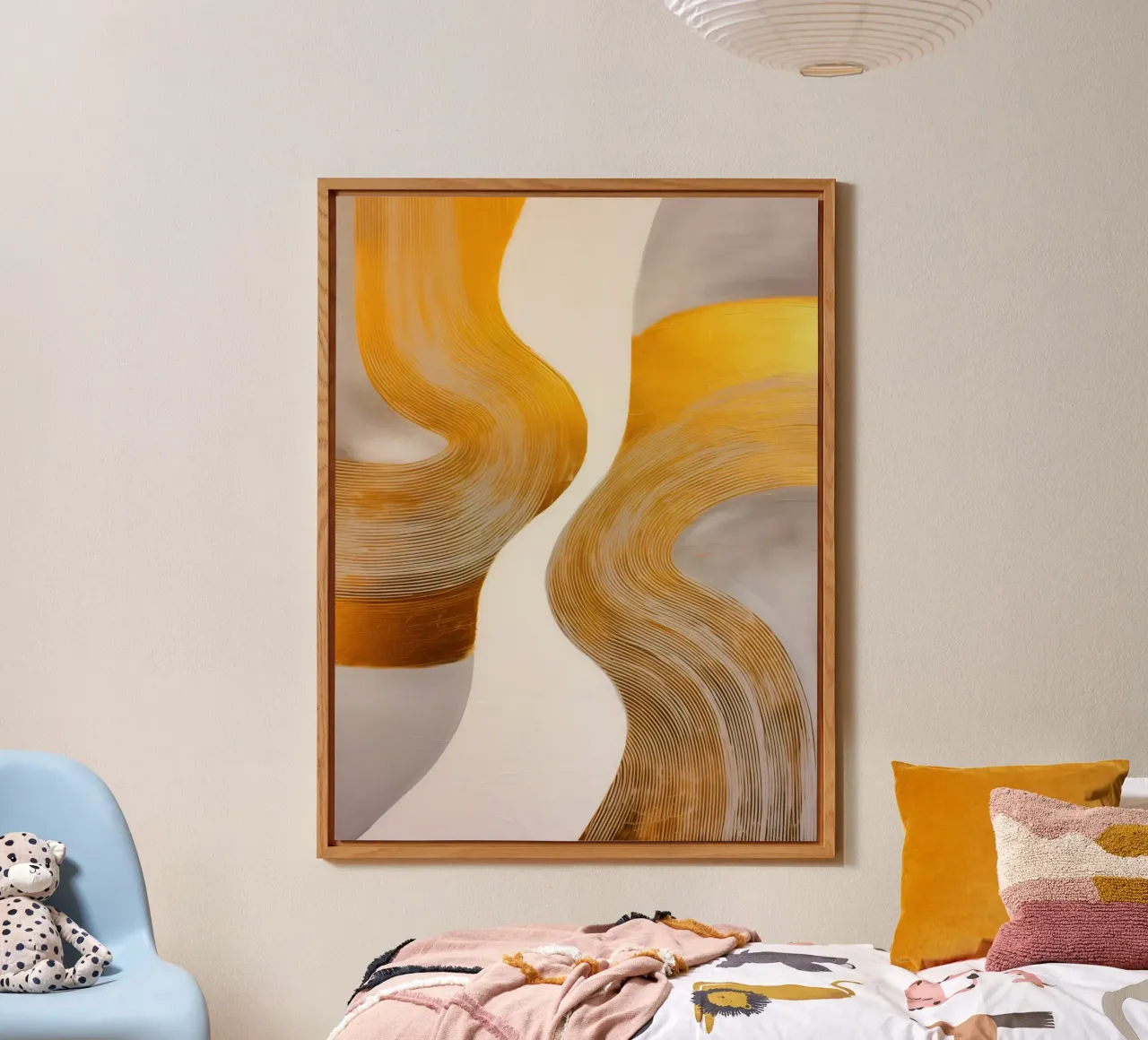 Symfonie in Wit en Goud | Abstract Schilderij aluminium-dibond van Autofocus
