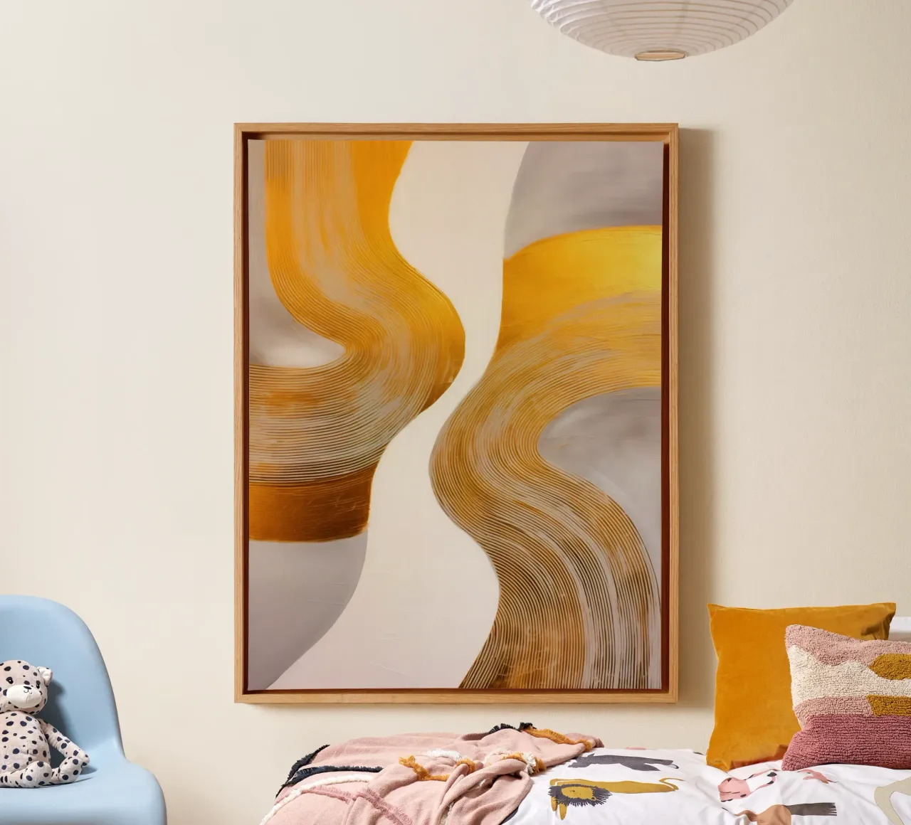 Symfonie in Wit en Goud | Abstract Schilderij canvas van Autofocus