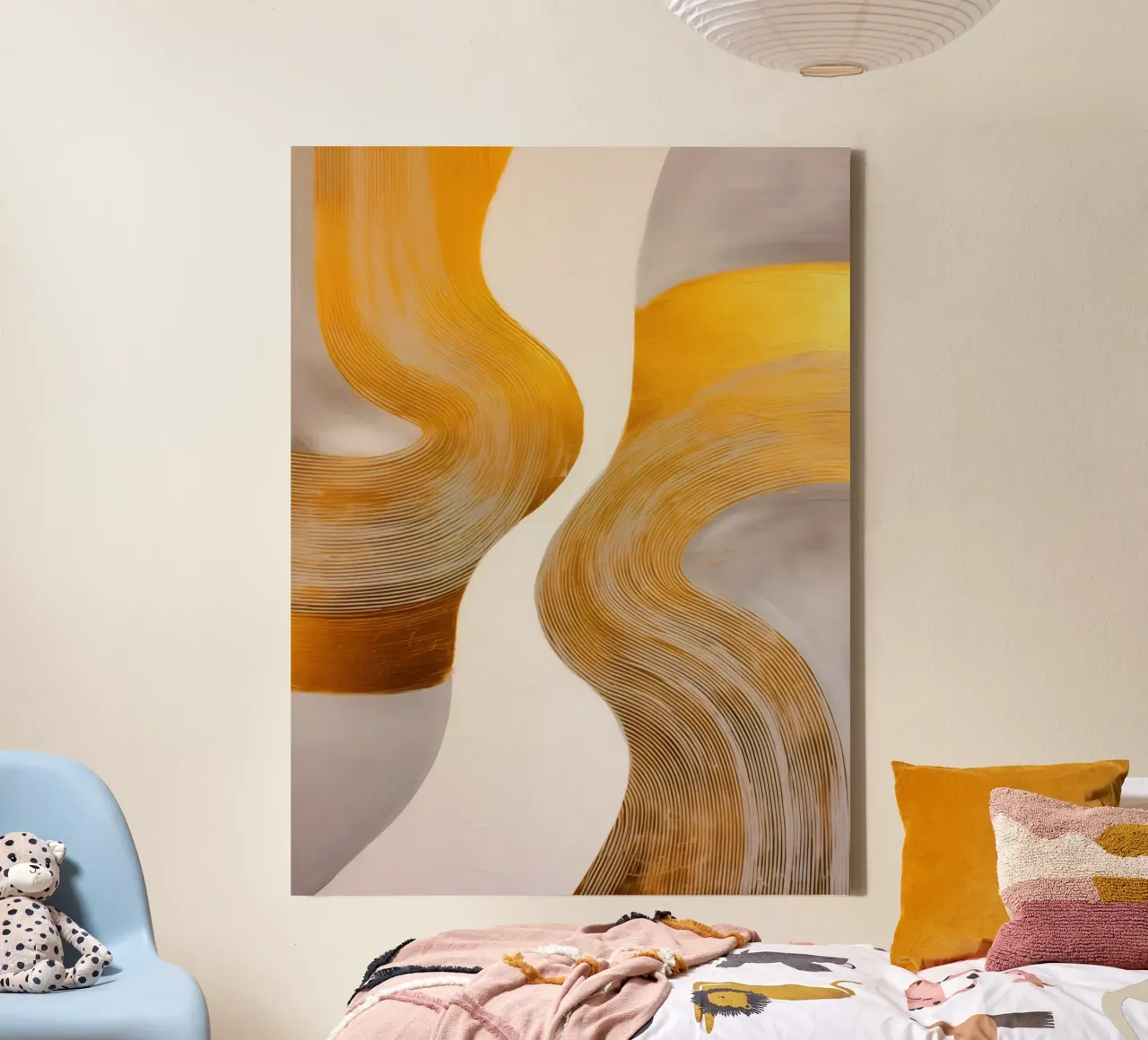 Symfonie in Wit en Goud | Abstract Schilderij canvas van Autofocus