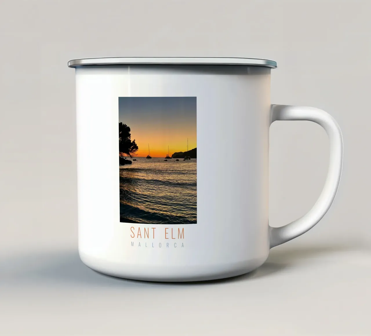 SANT ELM, Mallorca tazza in smalto da Happy 😃 Art 🎨 by Christine Schnoell
