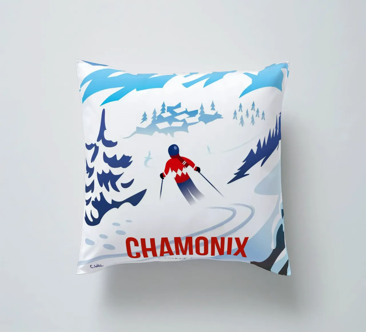 Chamonix Mont Blanc cuscino da C.WILL