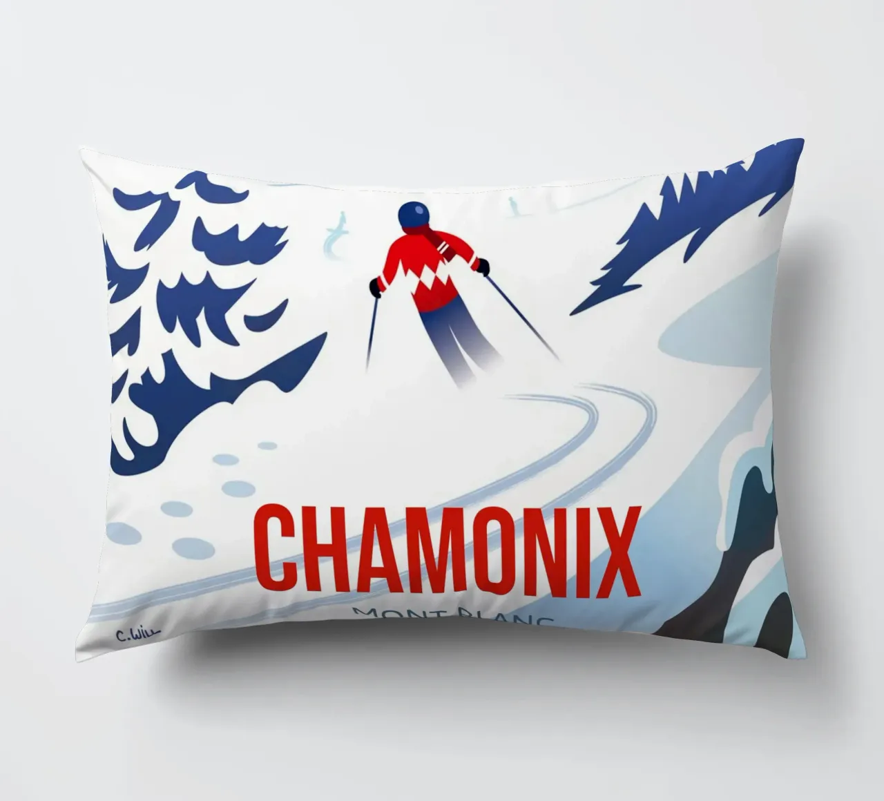 Chamonix Mont Blanc cuscino da C.WILL